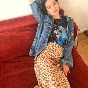 Free People Normani Bias Leopard Printed Skirt in Camel - 0 (NWT)